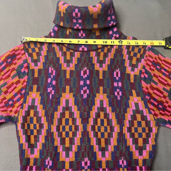NWOT Farm Rio Tapestry Scarf Sweater Dress Colorful Geometric Design Long Sleeve - Picture 6 of 13